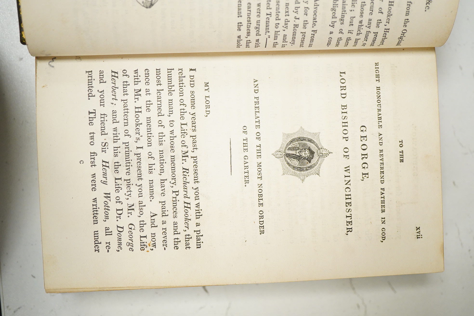 Walton, Izaak - The Lives of Dr. John Donne, Sir Henry Wotton, Mr. Richard Hooker, Mr. George Herbert, and Dr. Robert Sanderson ... (new edition). pictorial engraved frontis. (with the autographs), 10 plates (5 portraits